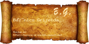 Bénics Grizelda névjegykártya